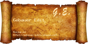 Gebauer Edit névjegykártya